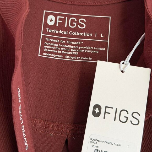 Figs Rafaela Oversized Scrub Top in Walnut, Size Large - Picture 8 of 10